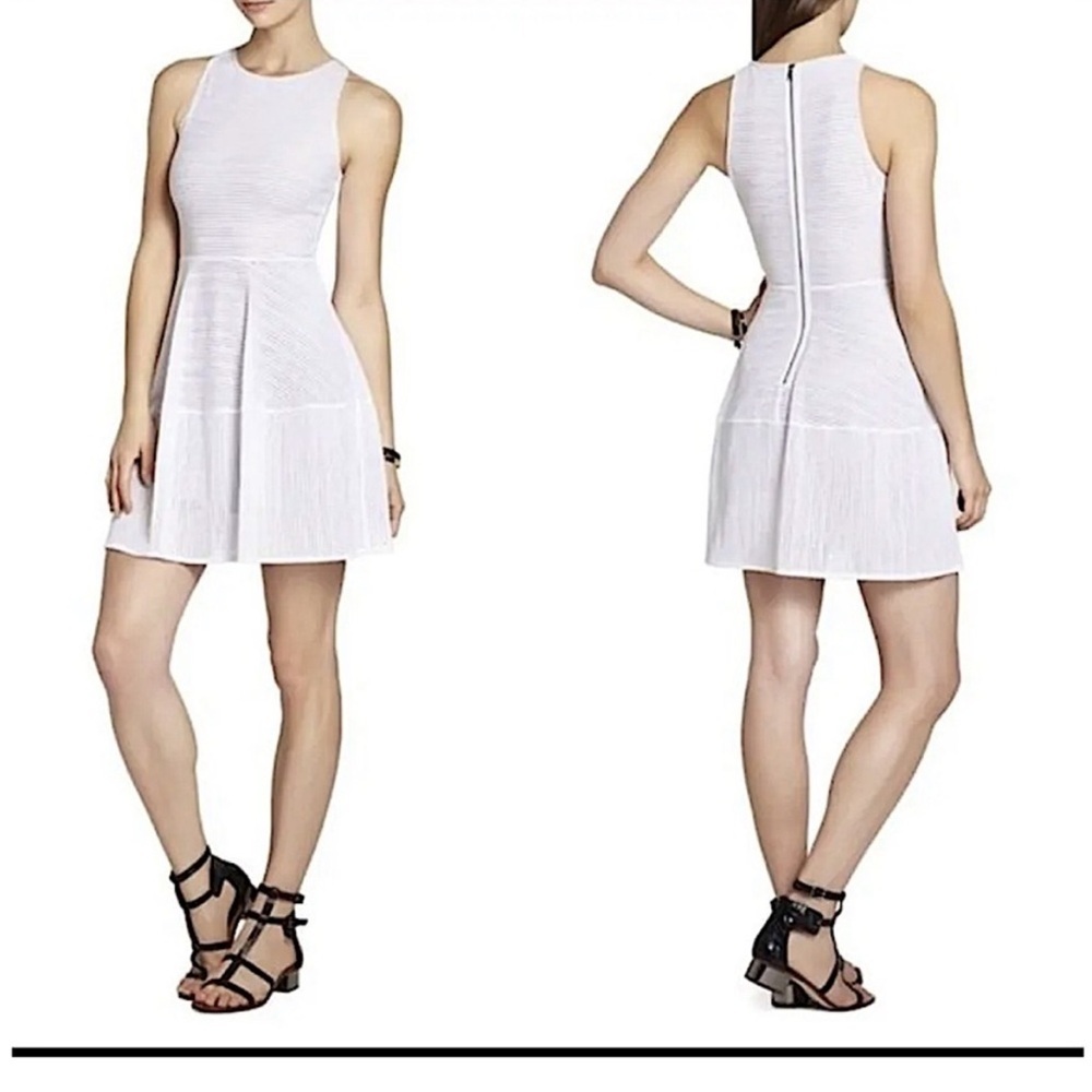 BCBGMaxAzria White Halter Sheath Mini Dress